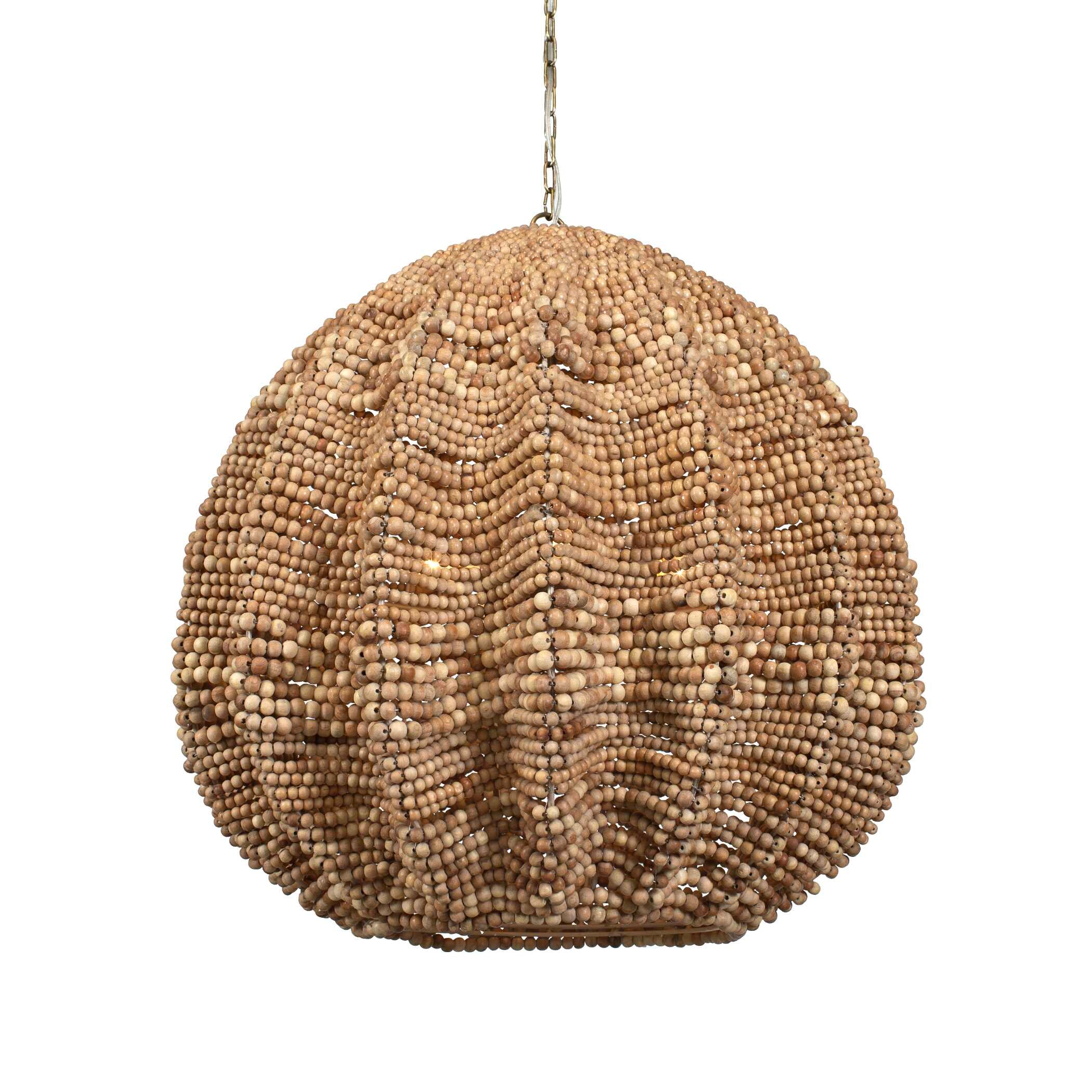 Kauri 5 Light Wooden Bead Pendant - Uttermost - by Modest Hut