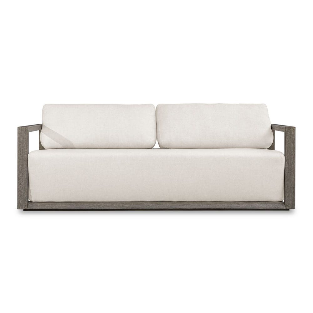 Remsen Outdoor 3 Seater Sofa, Weathered Gray/Oyster