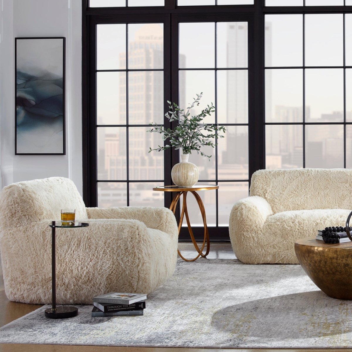 Abide Sheepskin Accent Chair - Uttermost - Accent Chairs by Modest Hut
