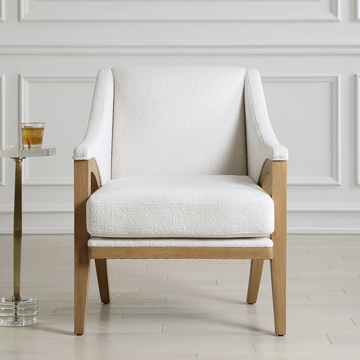 Evolve White Fabric Accent Chair - Uttermost - Accent Chairs by Modest Hut