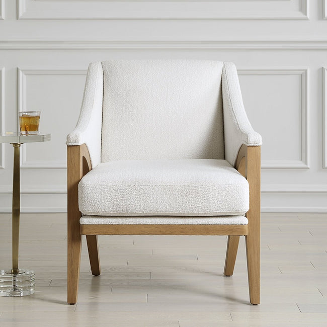 Evolve White Fabric Accent Chair - Uttermost - Accent Chairs by Modest Hut