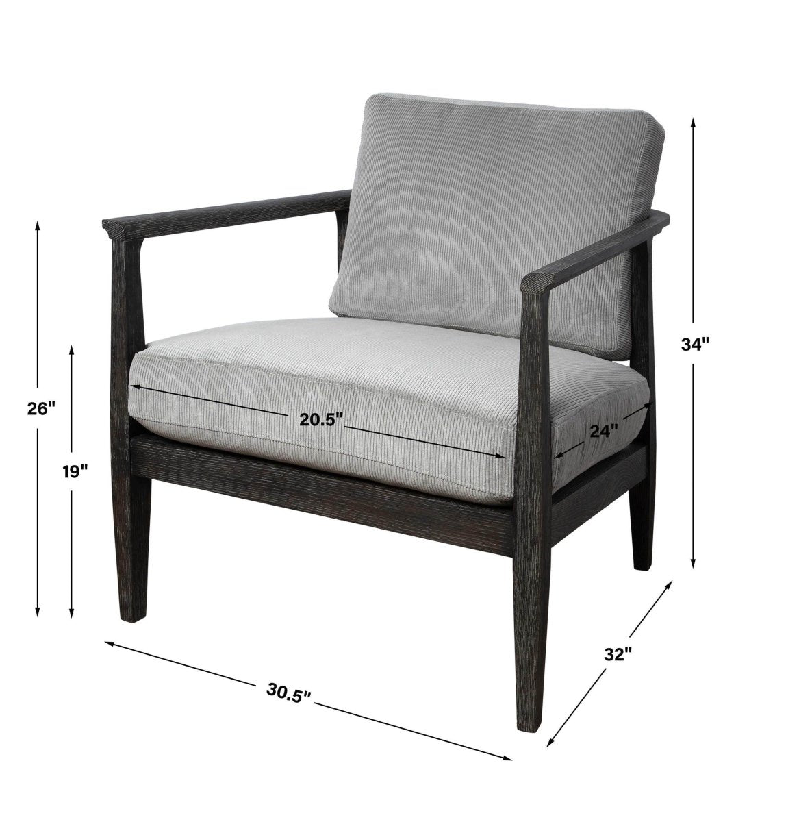 Gray Brunei Modern Accent Chair - Uttermost - Accent Chairs by Modest Hut