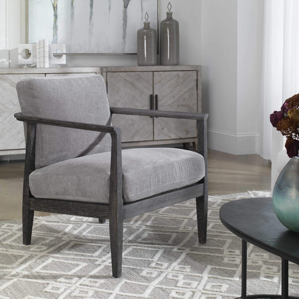 Gray Brunei Modern Accent Chair - Uttermost - Accent Chairs by Modest Hut