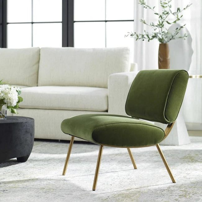 Knoll Olive Green Accent Chair - Uttermost - Accent Chairs by Modest Hut