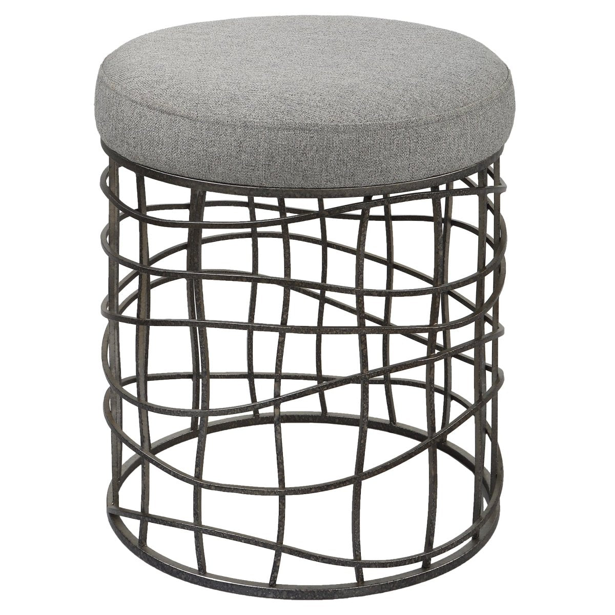 Carnival Iron Round Accent Stool - Uttermost - Accent Stools by Modest Hut