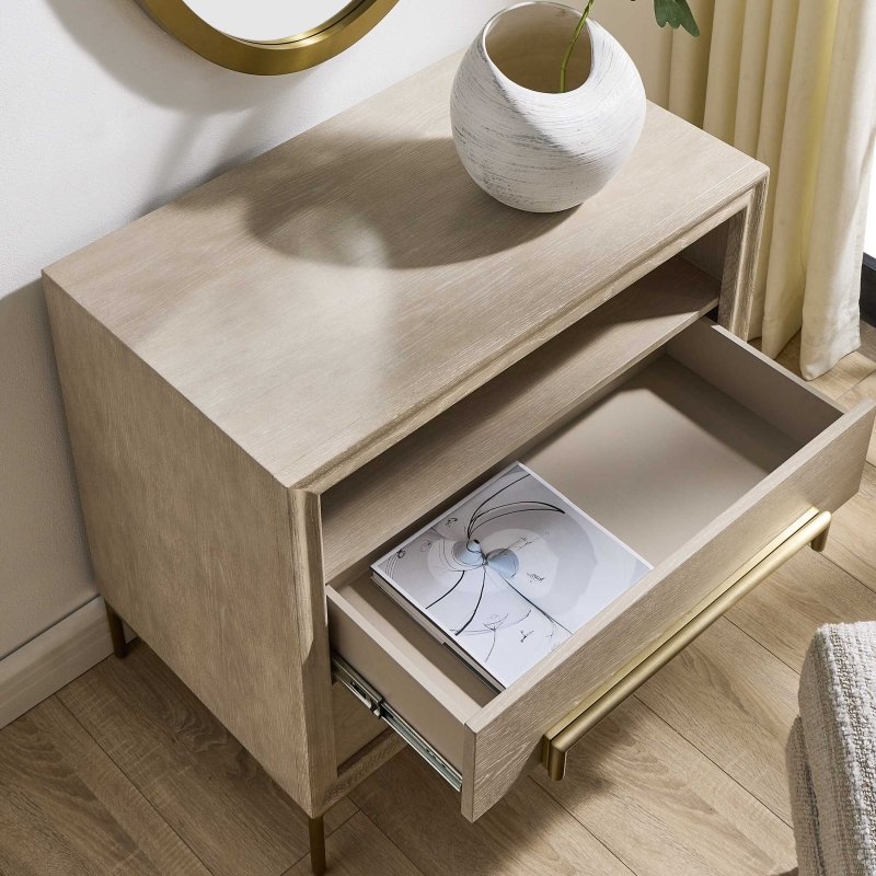 Alessia Modern Light Oak Side Table - Accent Tables