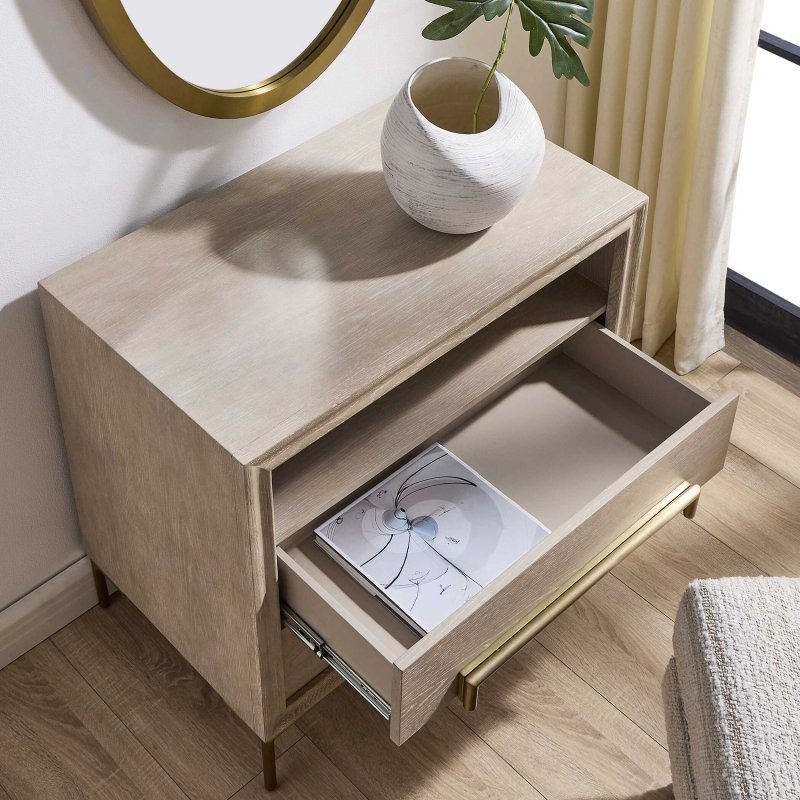 Alessia Modern Light Oak Side Table - Accent Tables