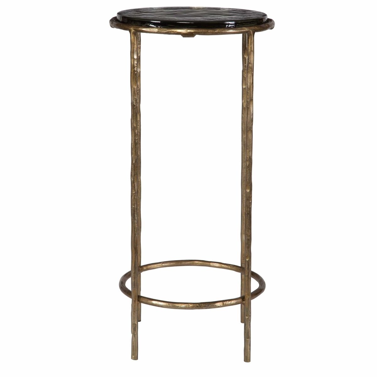 Antique Gold Textured Iron Accent Table - Uttermost - Accent Tables by Modest Hut
