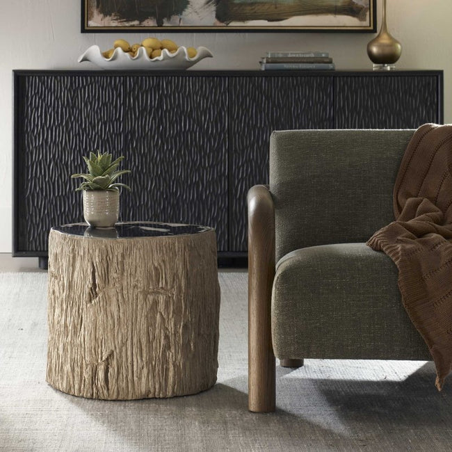 Arco Petrified Wood Top Accent Table - Accent Tables