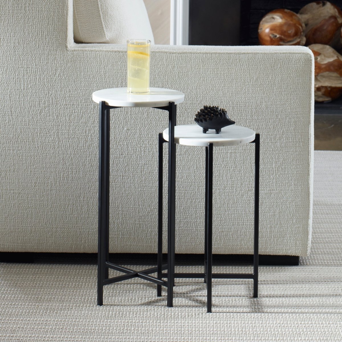 Black Accent Tables with Marble Tops - Uttermost - Accent Tables by Modest Hut