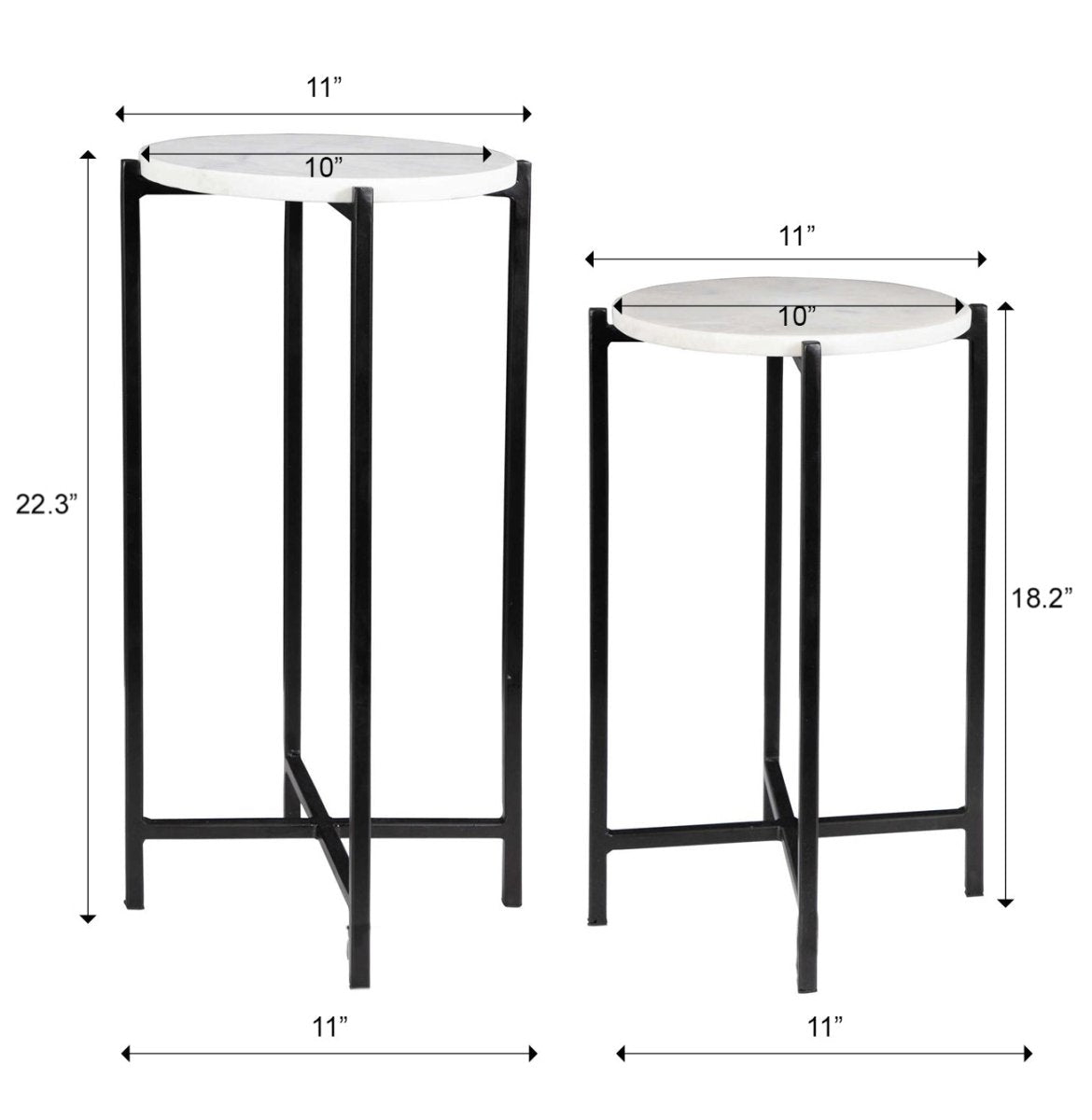 Black Accent Tables with Marble Tops - Uttermost - Accent Tables by Modest Hut