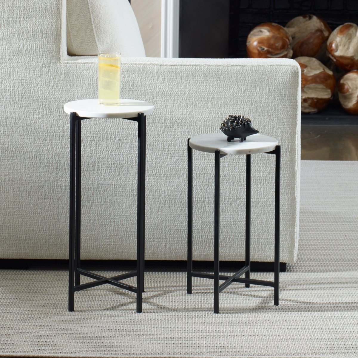 Black Accent Tables with Marble Tops - Uttermost - Accent Tables by Modest Hut