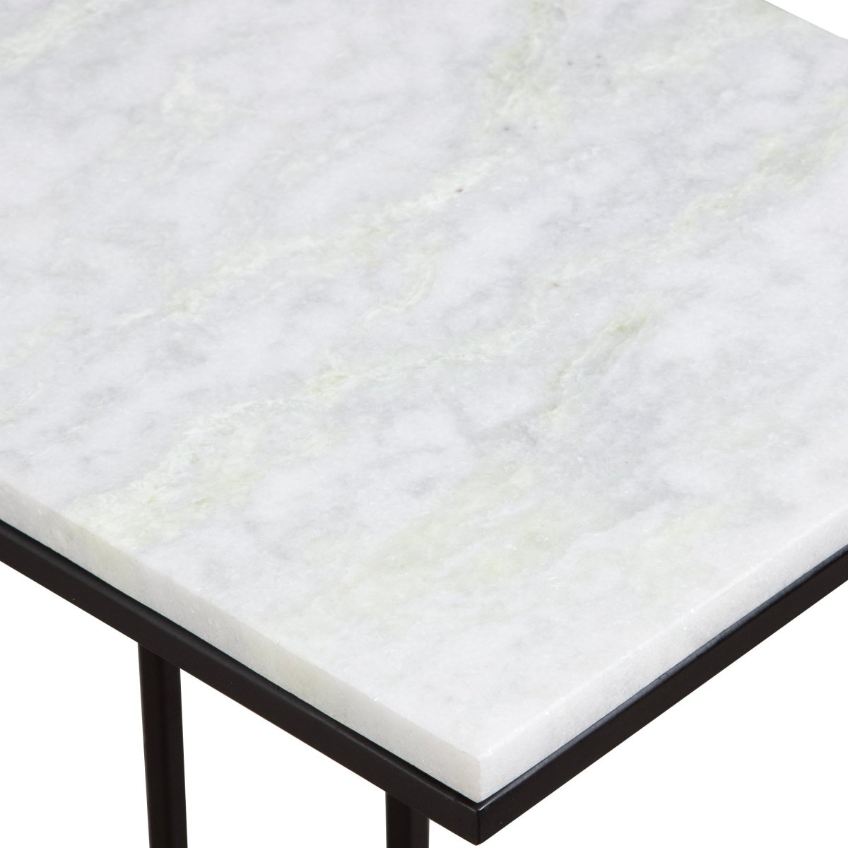 Black Frame Table with White Marble - Uttermost - Accent Tables by Modest Hut