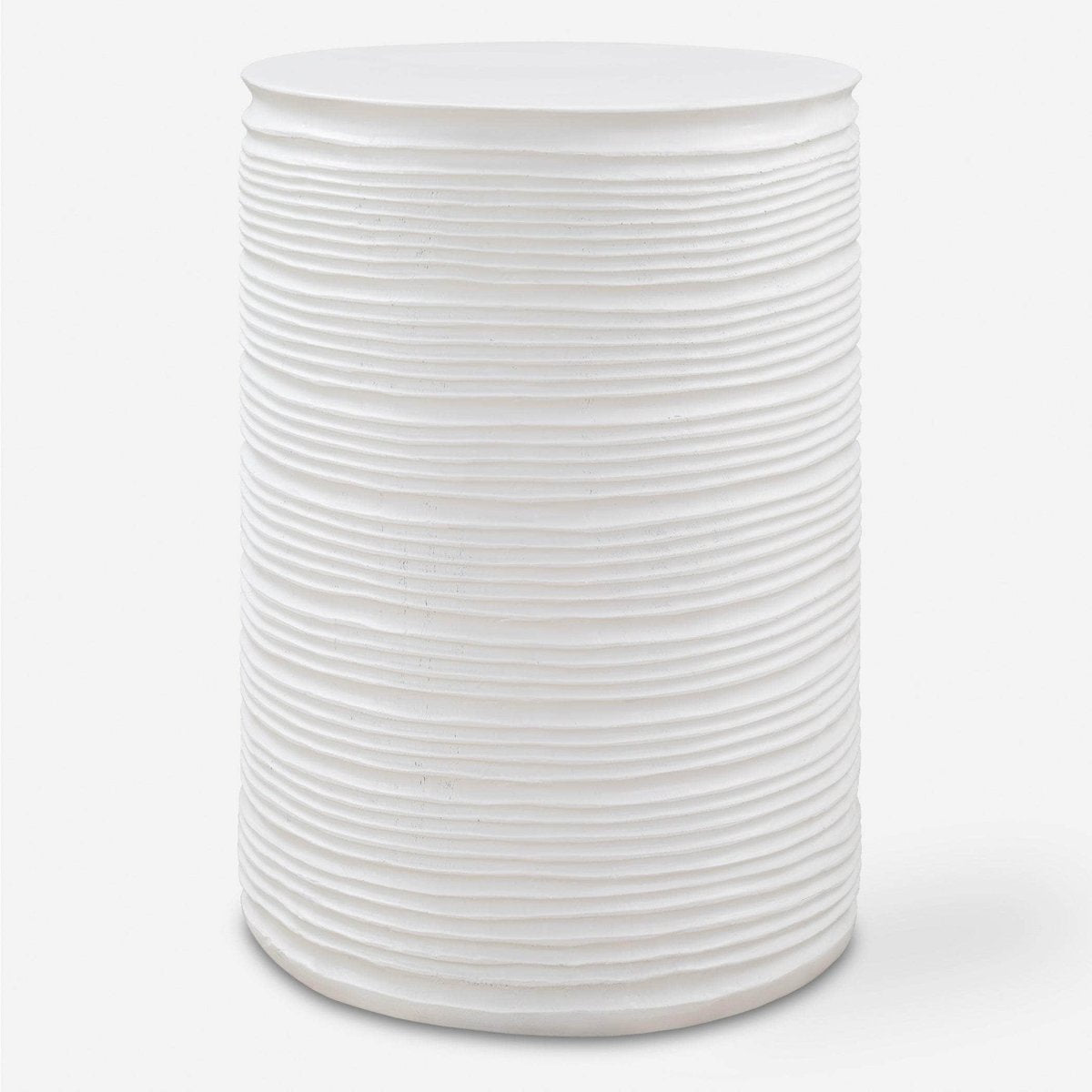 Borderline White Drum Table - Uttermost - Accent Tables by Modest Hut