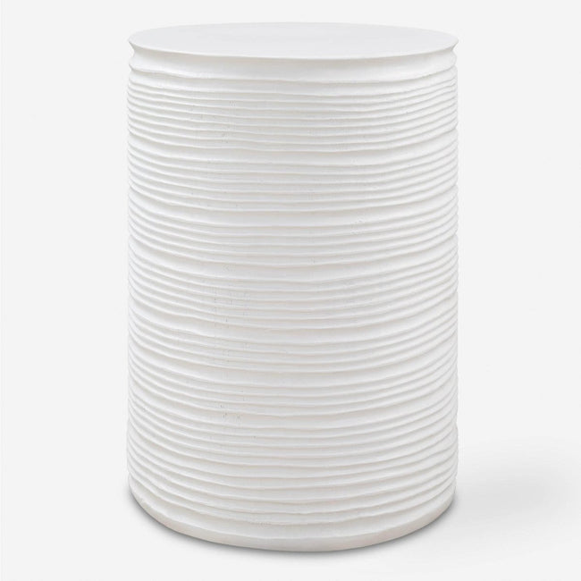 Borderline White Drum Table - Uttermost - Accent Tables by Modest Hut