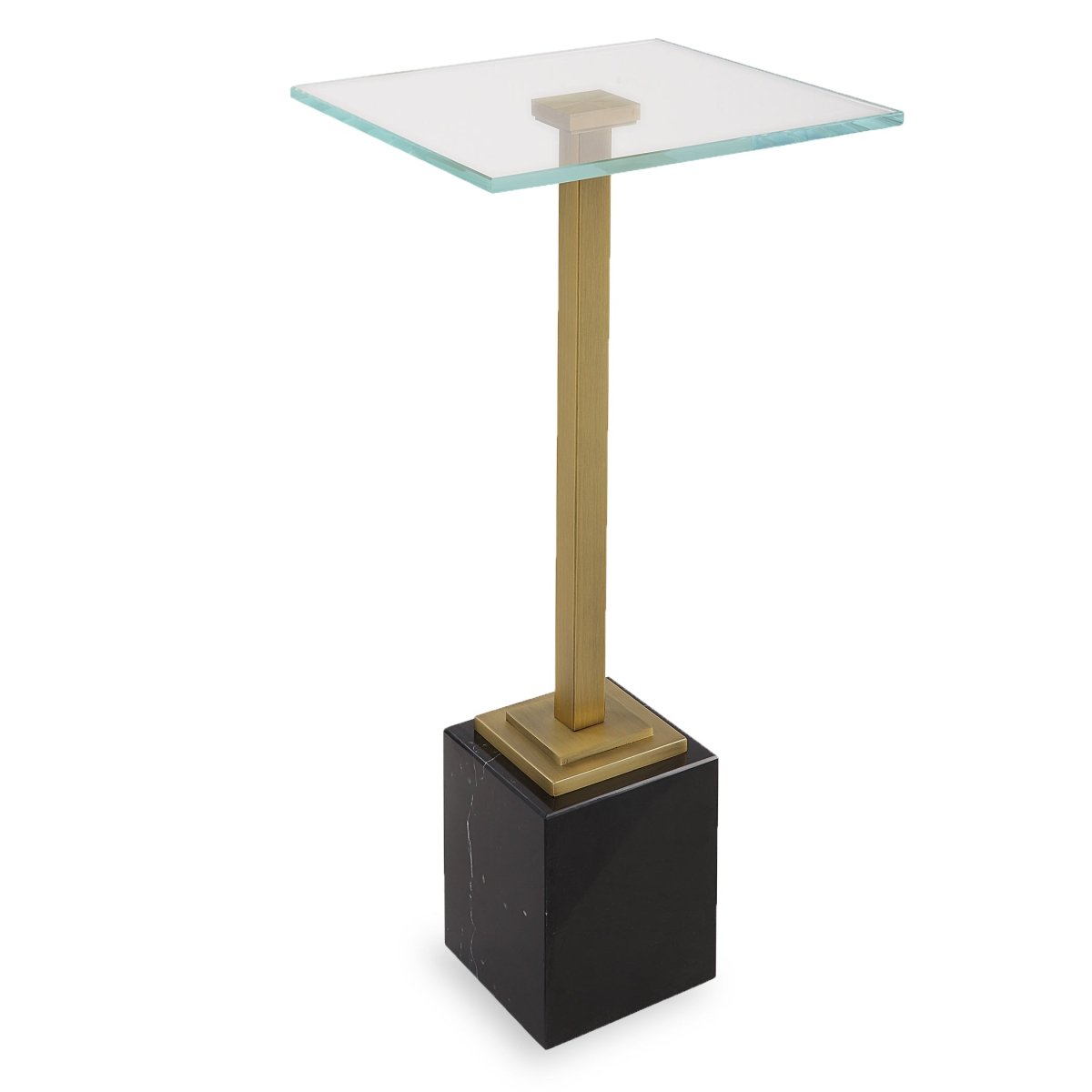 Brass Martini Table with Black Marble - Uttermost - Accent Tables by Modest Hut