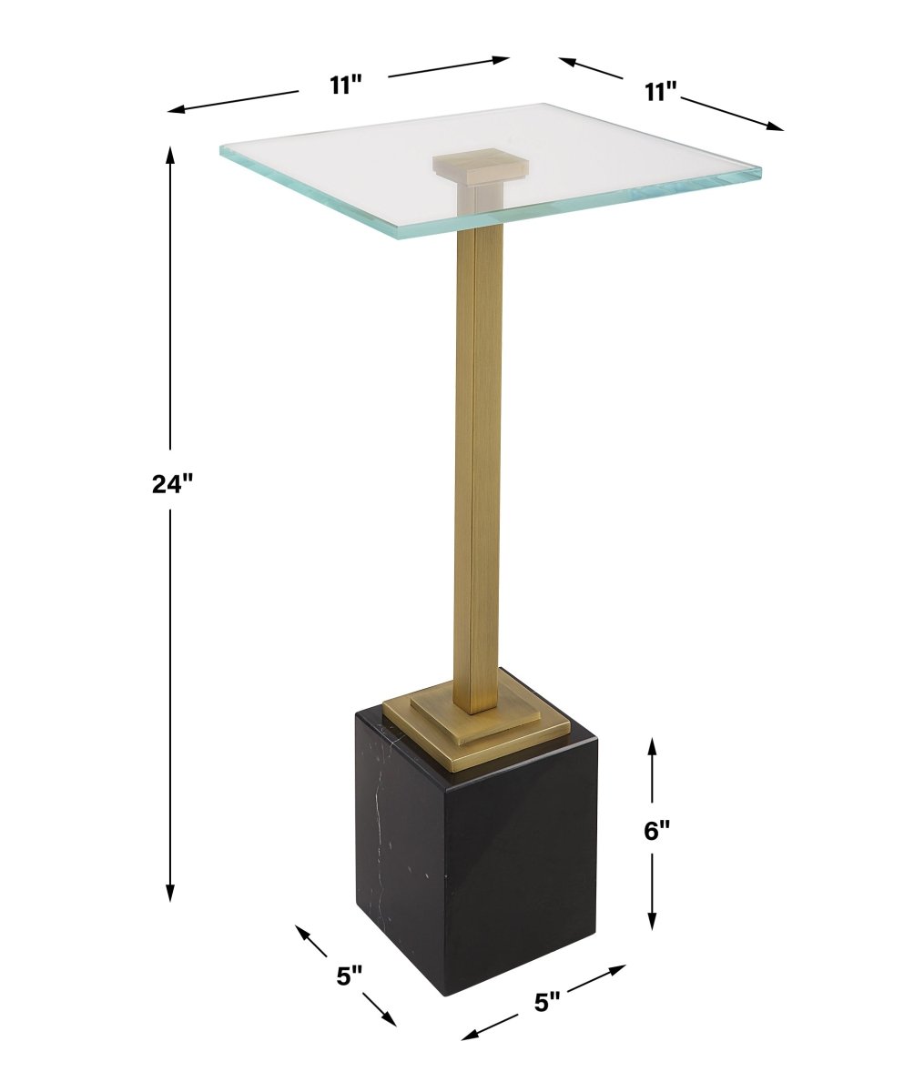 Brass Martini Table with Black Marble - Uttermost - Accent Tables by Modest Hut