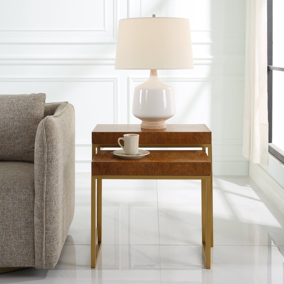 Burl - esque Wooden Nesting Tables, S/2 - Uttermost - Accent Tables by Modest Hut