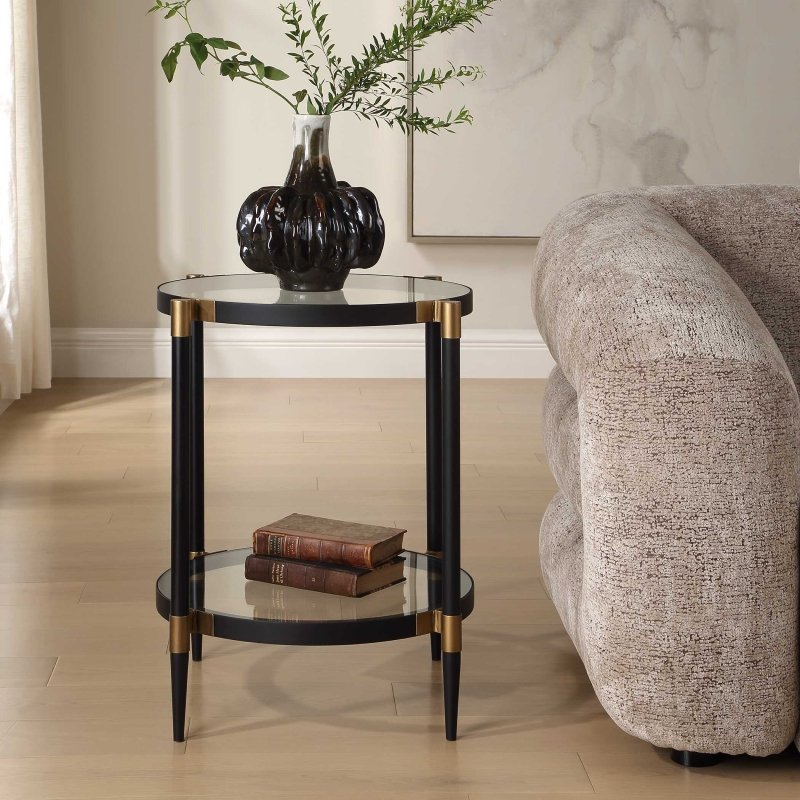 Chadid Round Glass Side Table - Accent Tables