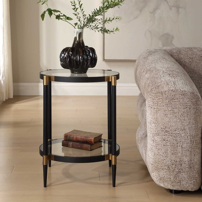 Chadid Round Glass Side Table - Accent Tables