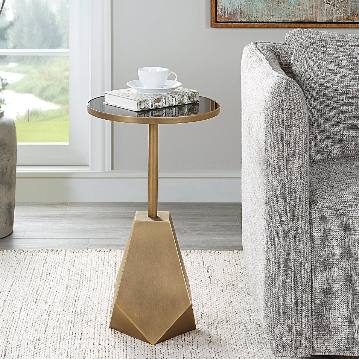 Comet Geometric Bronze Accent Table - Uttermost - Accent Tables by Modest Hut