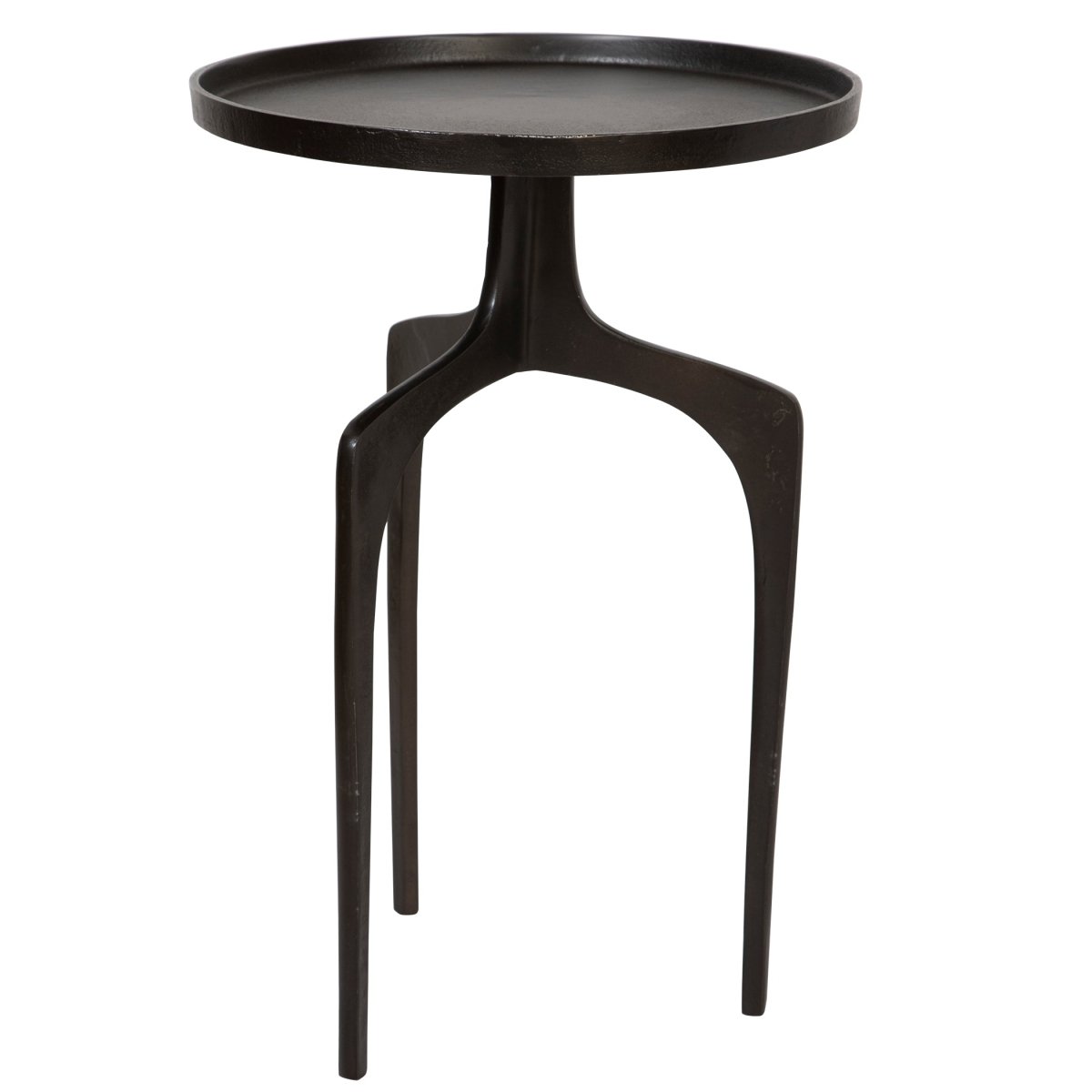 Espresso Cast Aluminum Accent Table with Raised Lip - Uttermost - Accent Tables by Modest Hut