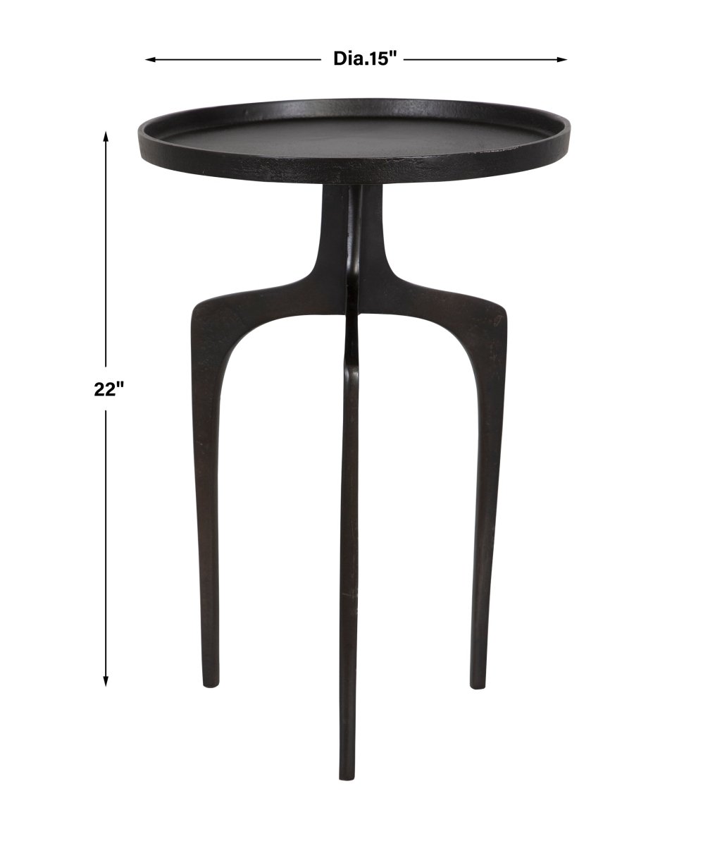 Espresso Cast Aluminum Accent Table with Raised Lip - Uttermost - Accent Tables by Modest Hut