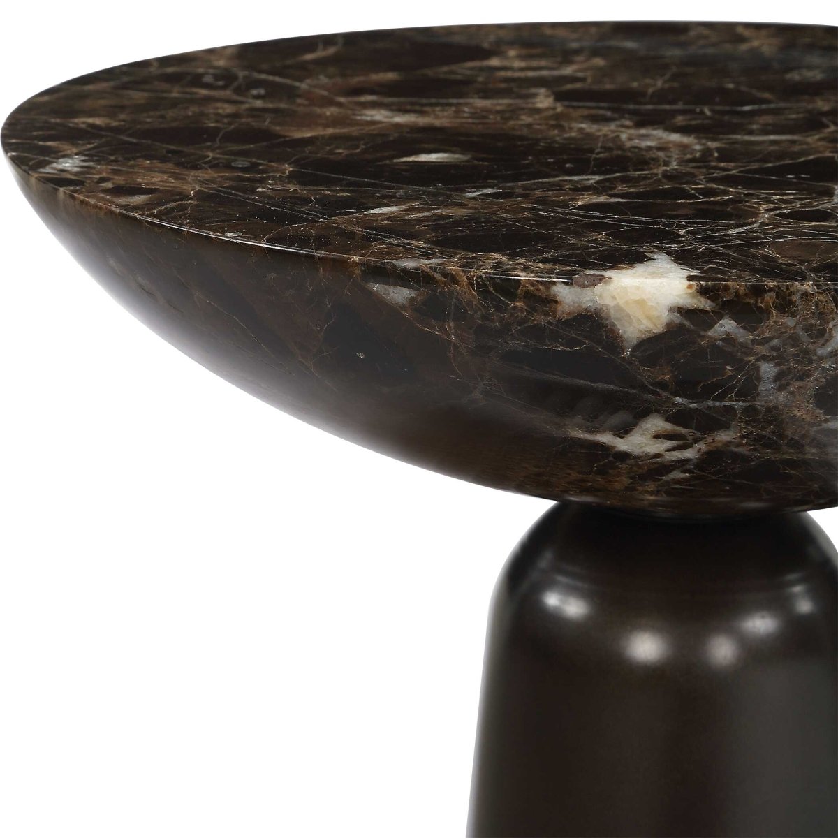 Hastings Brown Marble Accent Table - Uttermost - Accent Tables by Modest Hut