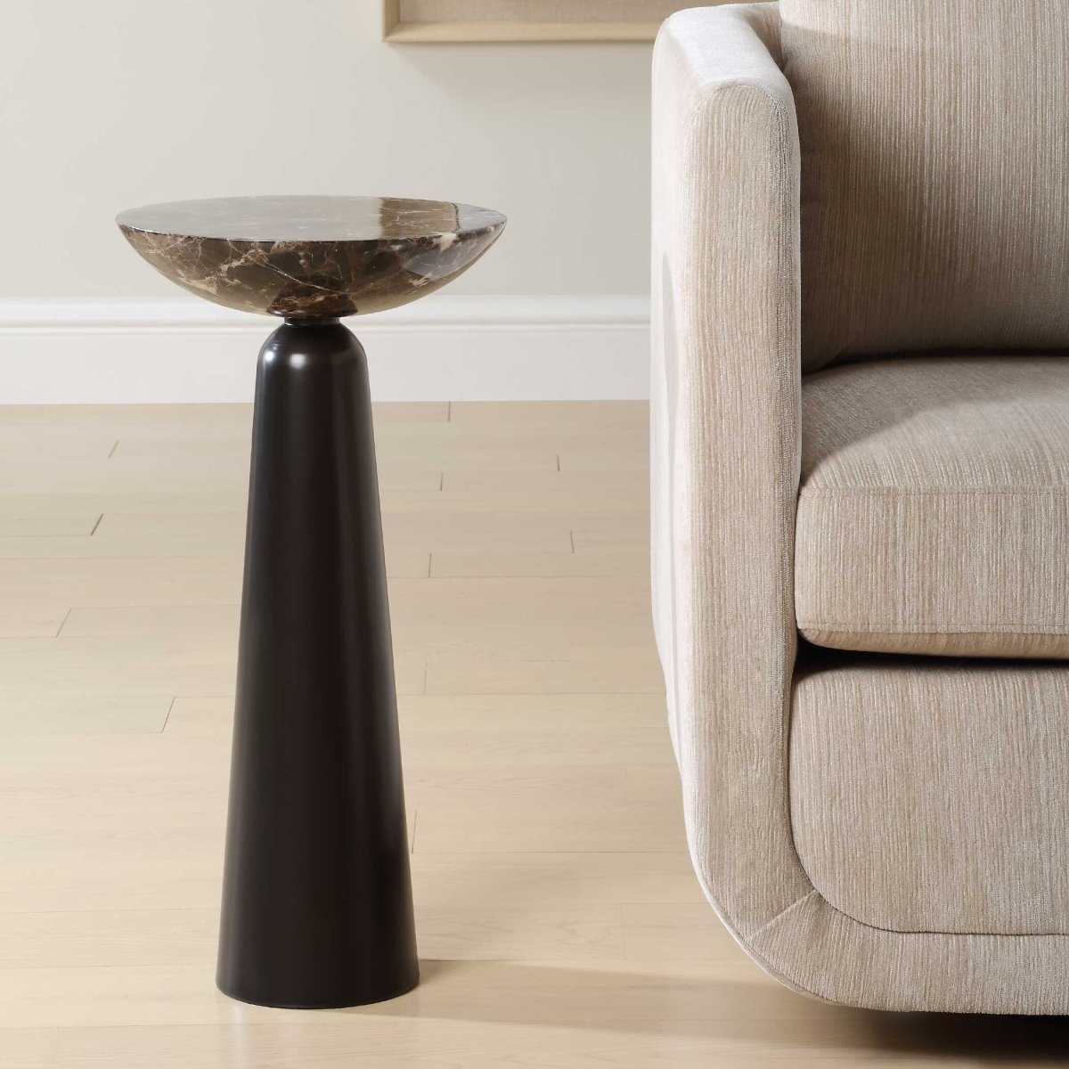 Hastings Brown Marble Accent Table - Uttermost - Accent Tables by Modest Hut