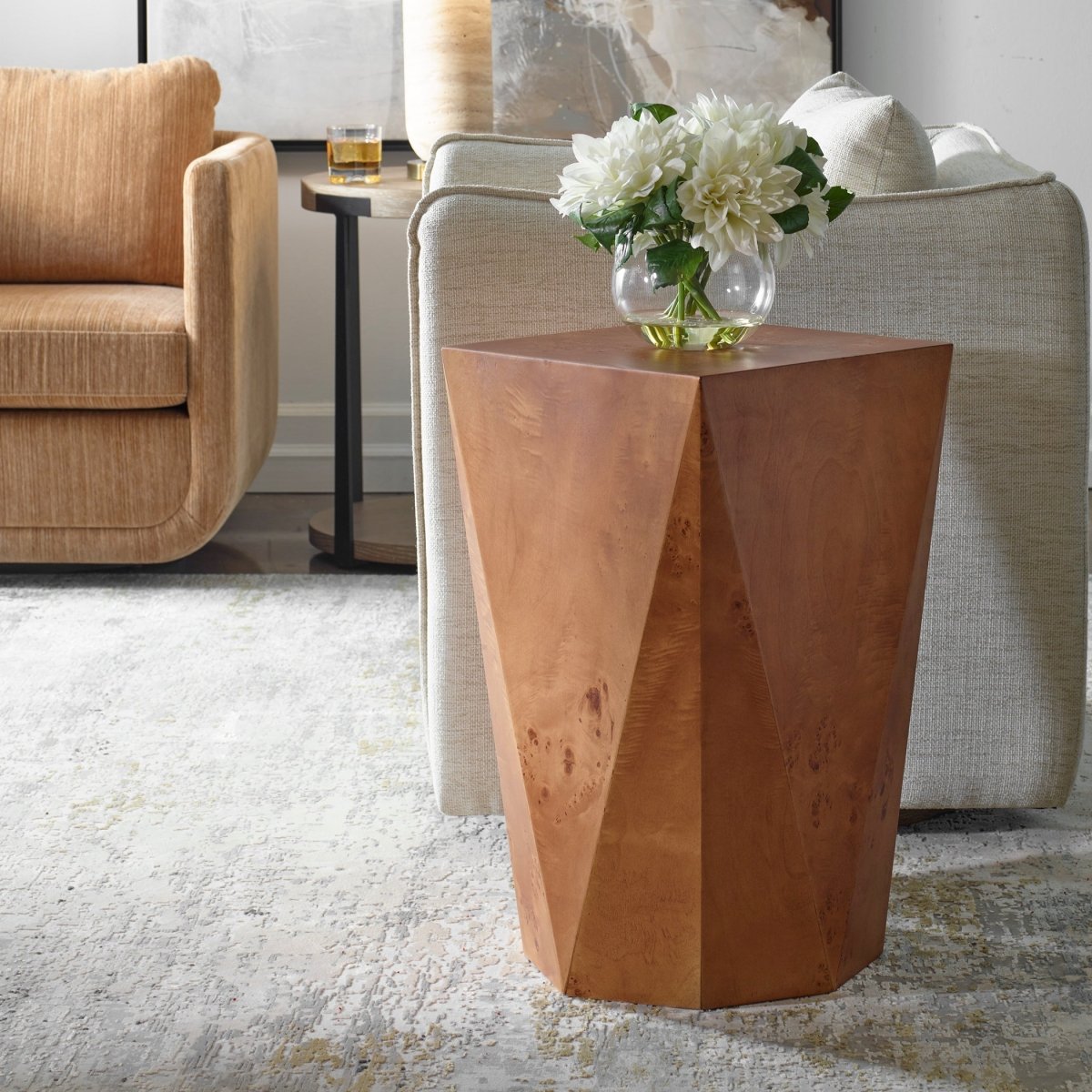 Hughes Geometric Accent Table - Uttermost - Accent Tables by Modest Hut