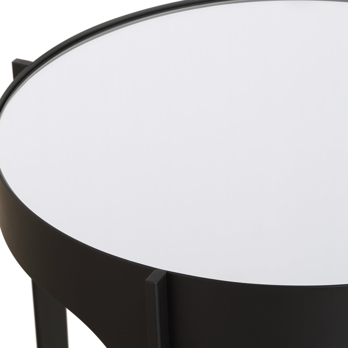 Matte Black Mirrored Top Accent Table - Uttermost - Accent Tables by Modest Hut