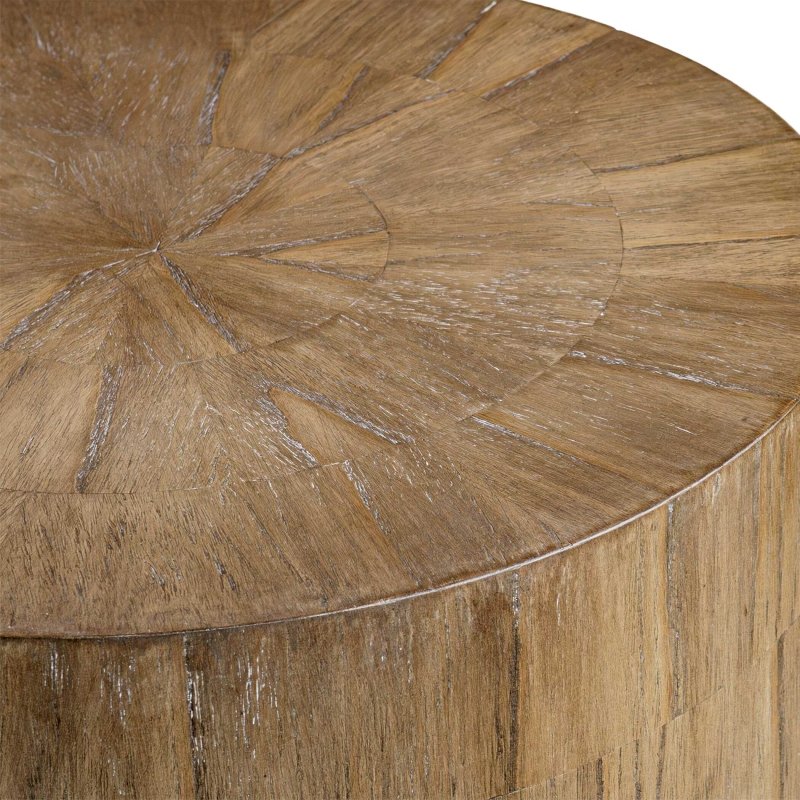 Nevis Wood Cylinder Side Table - Accent Tables