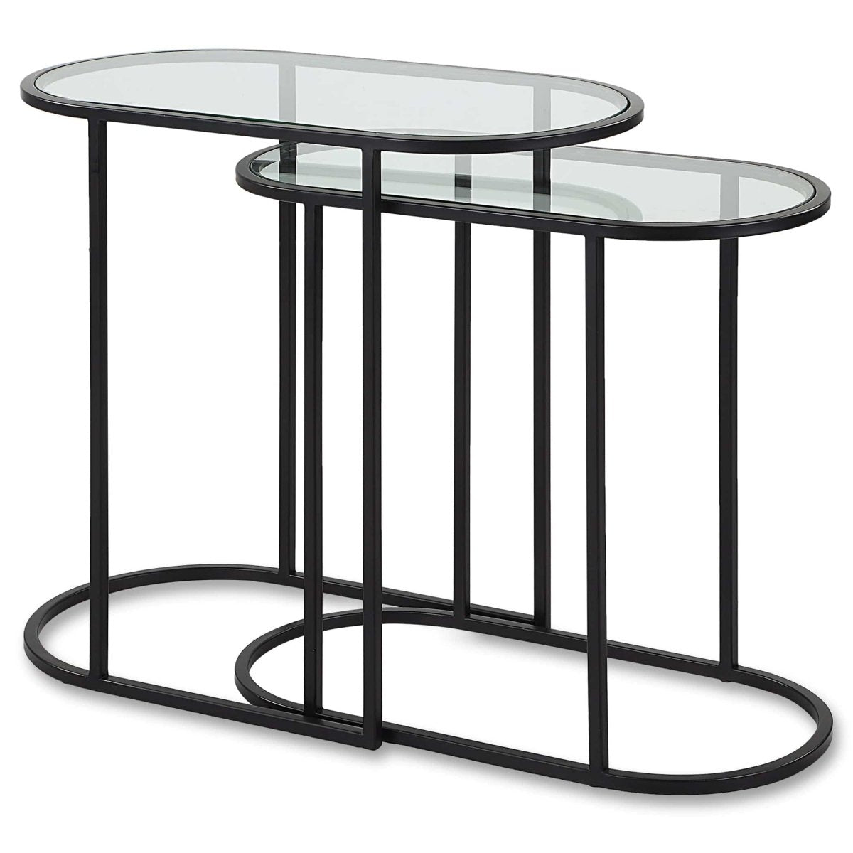 Oval Shaped Iron Nesting Tables - S/2 - Uttermost - Accent Tables by Modest Hut