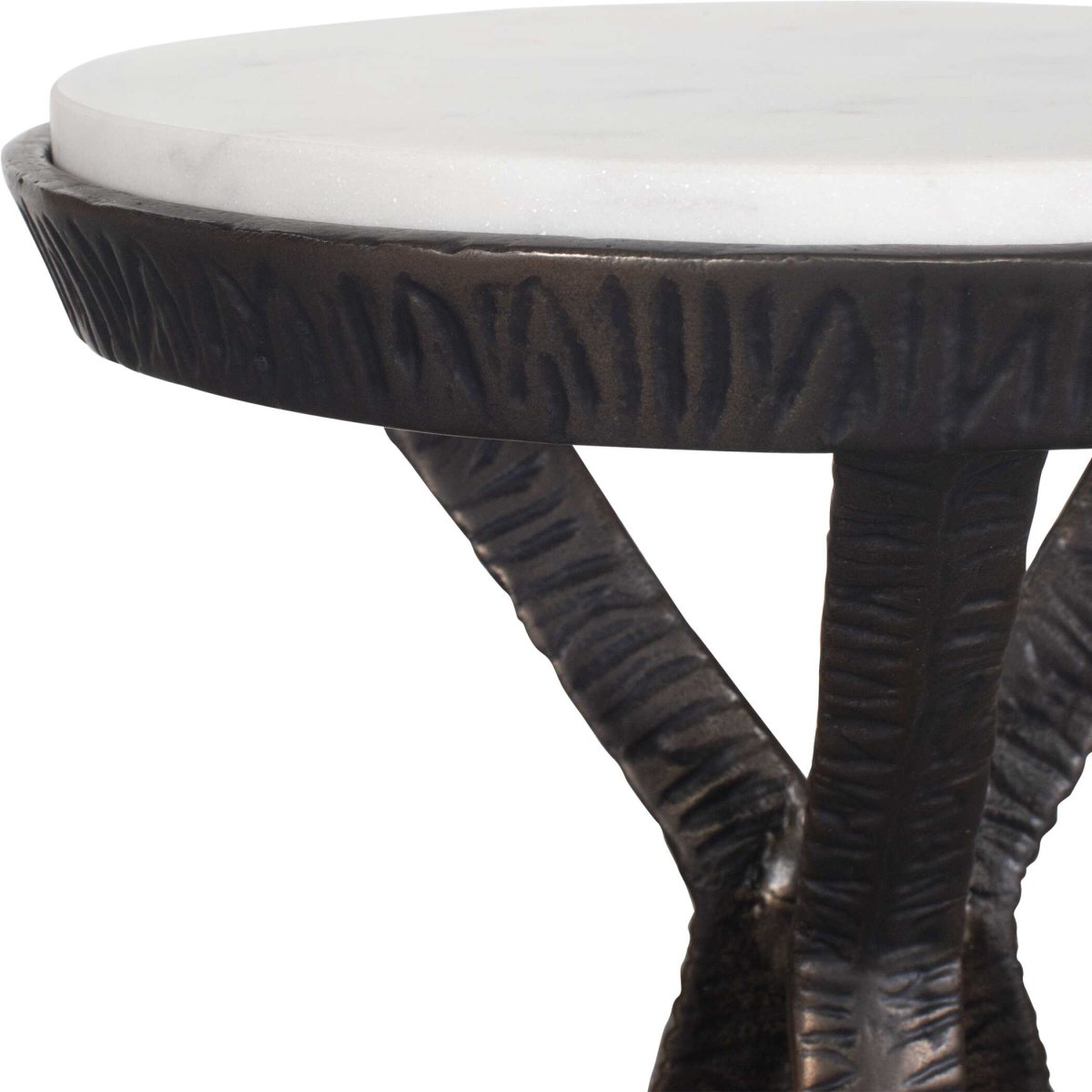 Tilton White Marble Accent Table - Uttermost - Accent Tables by Modest Hut