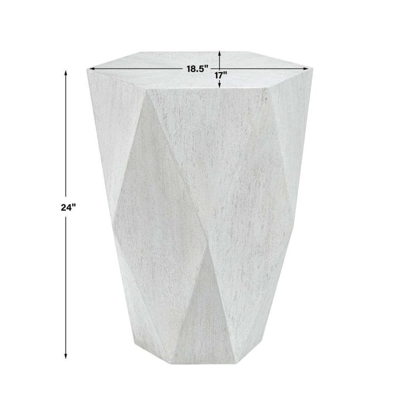 Voker White Geometric End Table - Uttermost - Accent Tables by Modest Hut