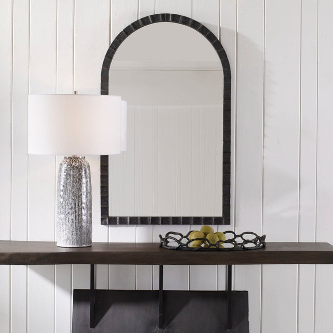 Dandridge Black Arch Mirror - Uttermost - Arched Mirrors by Modest Hut