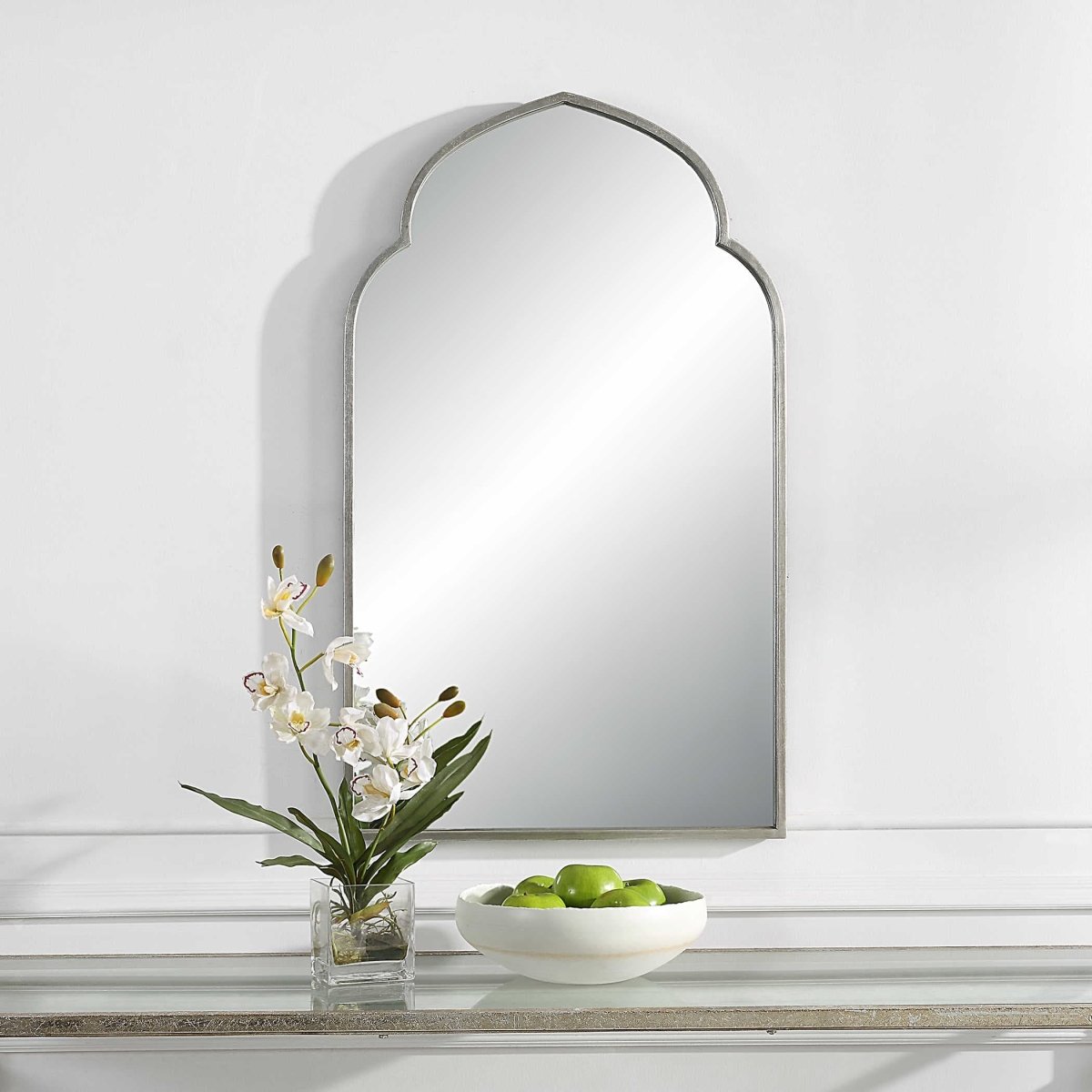 Moroccan Style Silver Mirror - Uttermost - Arched Mirrors by Modest Hut