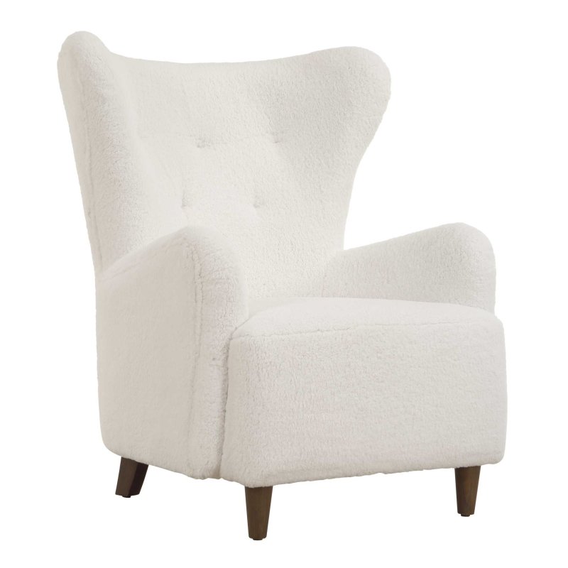 Ingel White Wingback Armchair - Chairs