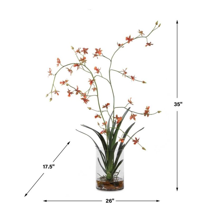 Dimension guide for the Dancing Orchid artificial orchid arrangement