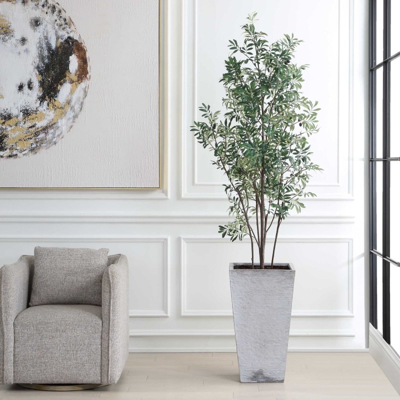 Sonora Olive Tree In Planter - Artificial Flora