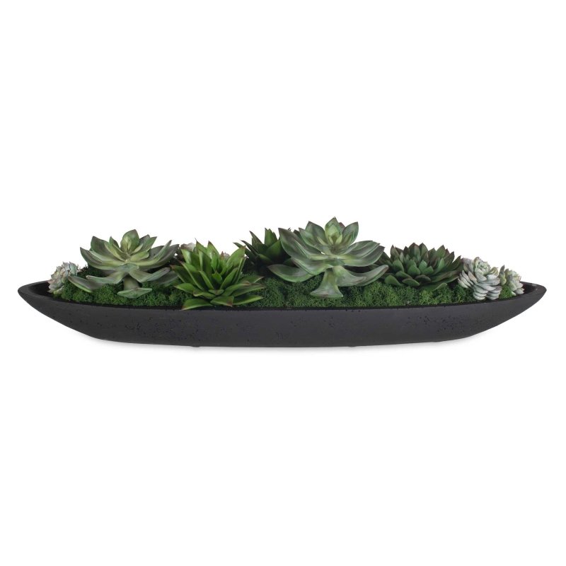 Verde Succulent Centerpiece In Bowl - Artificial Flora