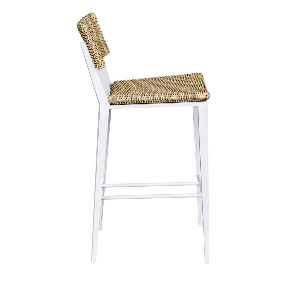 Calbas Outdoor Bar Stool, White - Uttermost - Bar Stools by Modest Hut