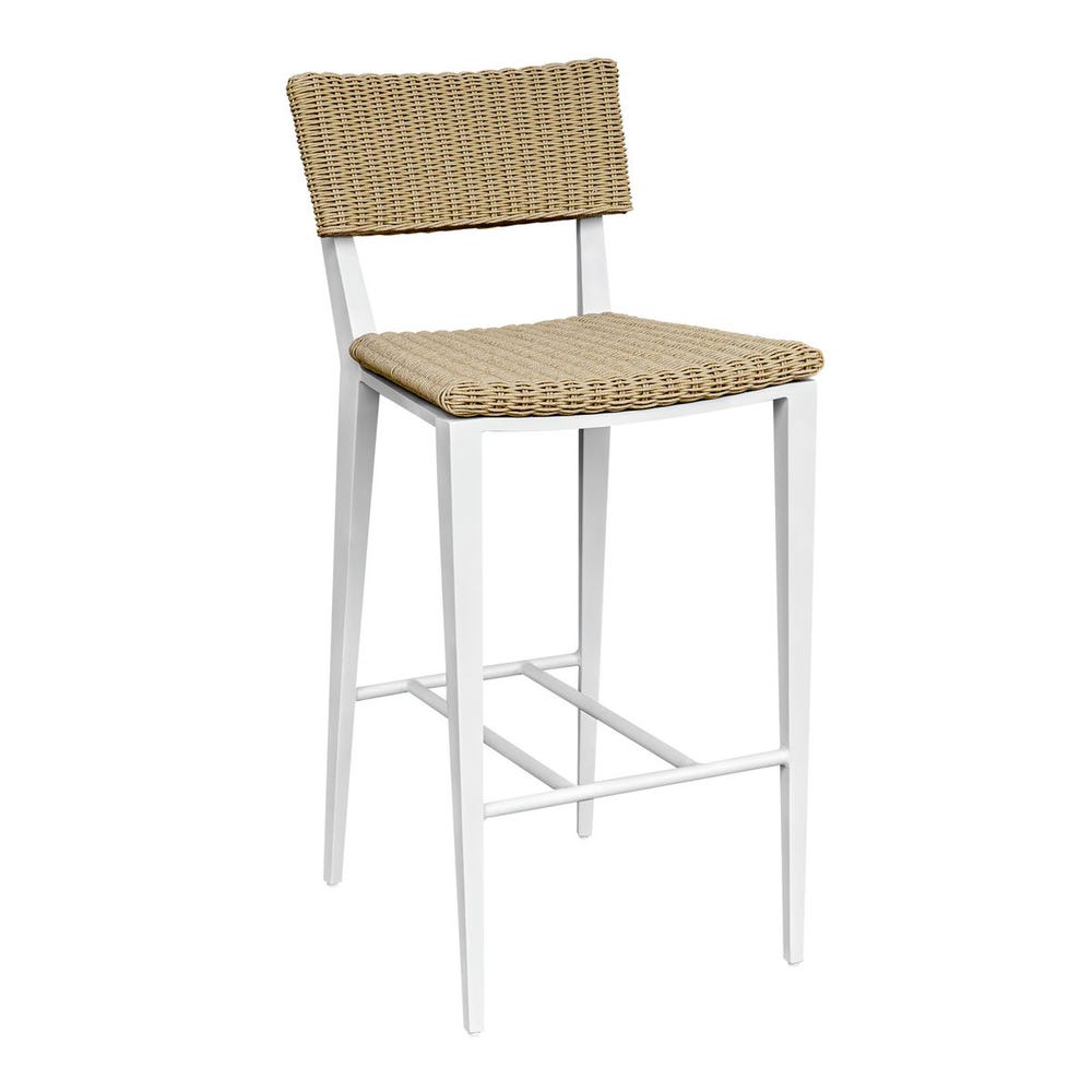 Calbas Outdoor Bar Stool, White - Uttermost - Bar Stools by Modest Hut