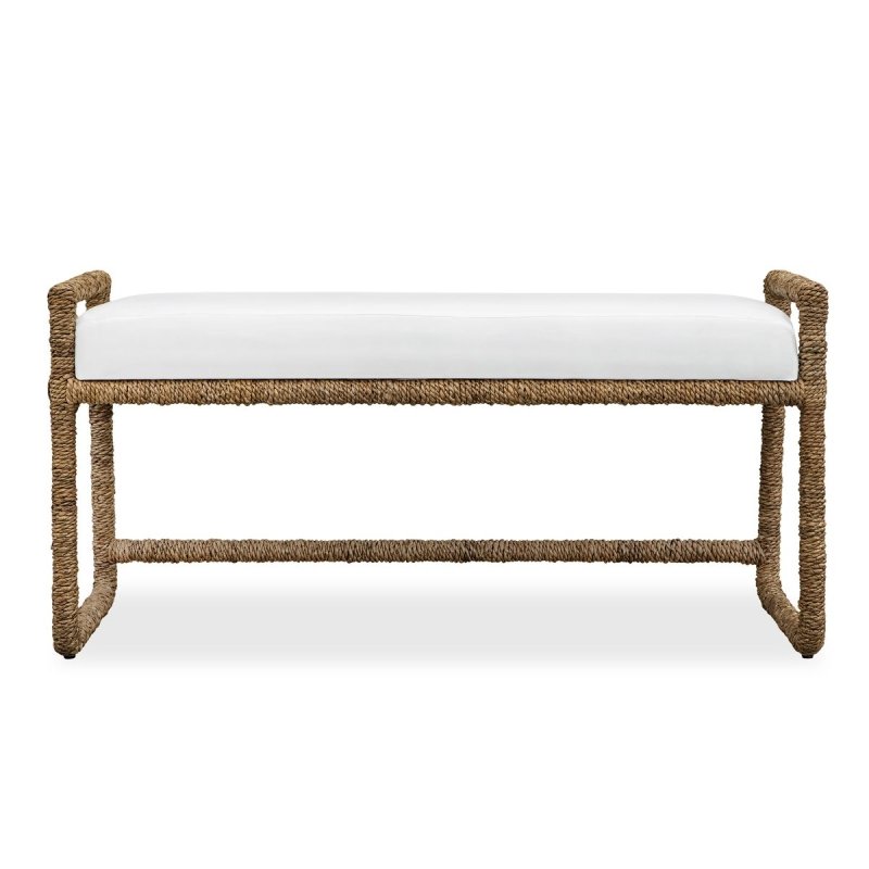 Alternate view of the Araiza Natural Banana Fiber White Bench by Uttermost