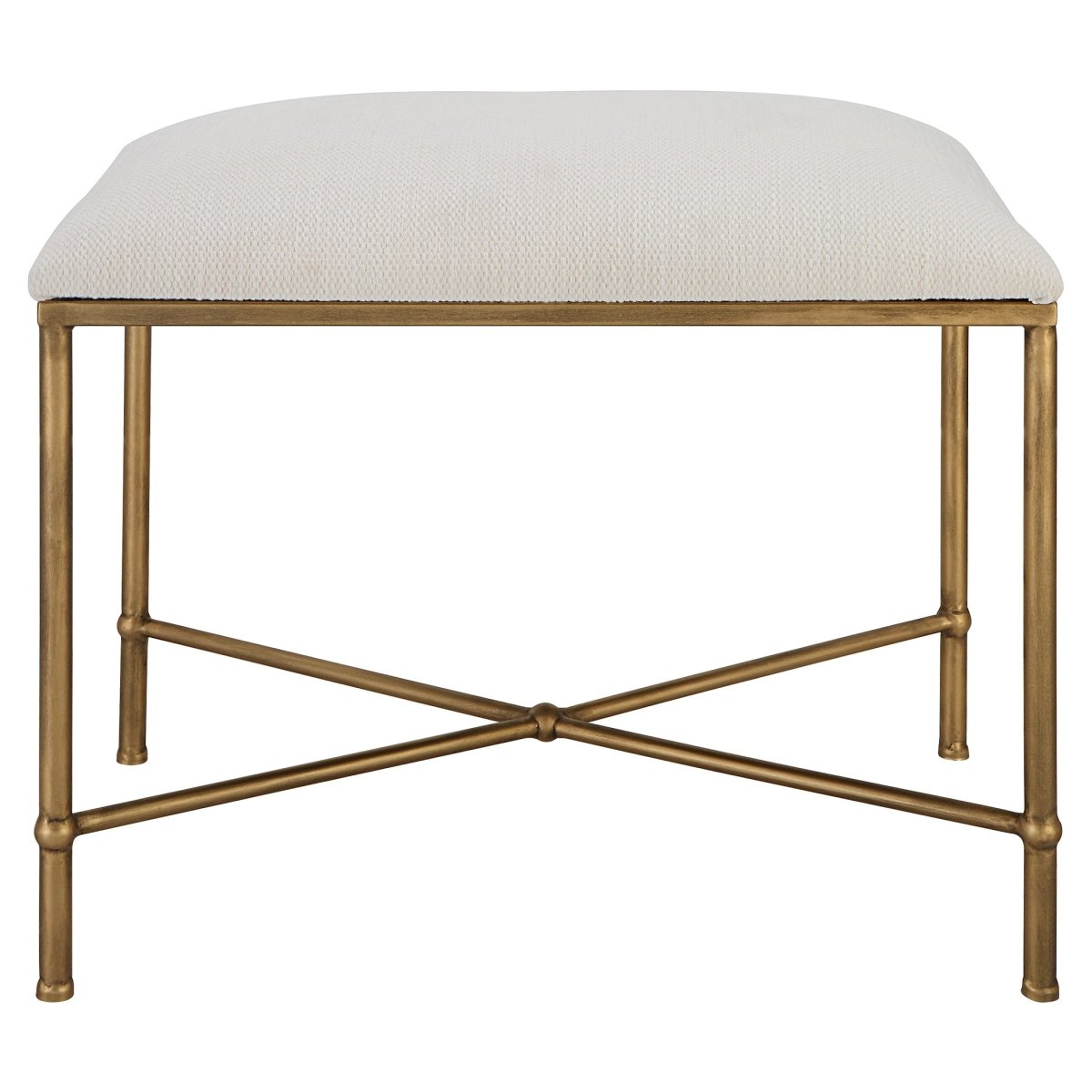 Avenham Small Gold Framed Bench - Uttermost - Benches by Modest Hut