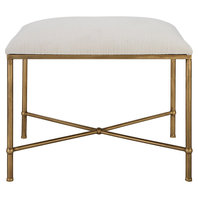 Avenham Small Gold Framed Bench - Uttermost - Benches by Modest Hut