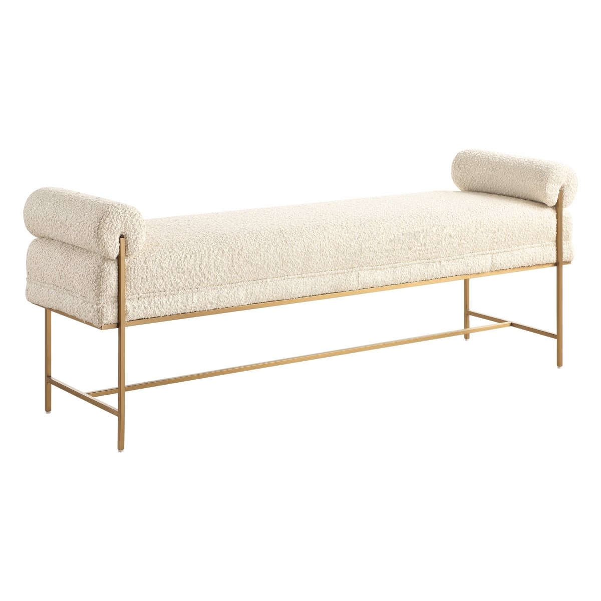 Bolster Pearl White Bench - Uttermost - Benches by Modest Hut