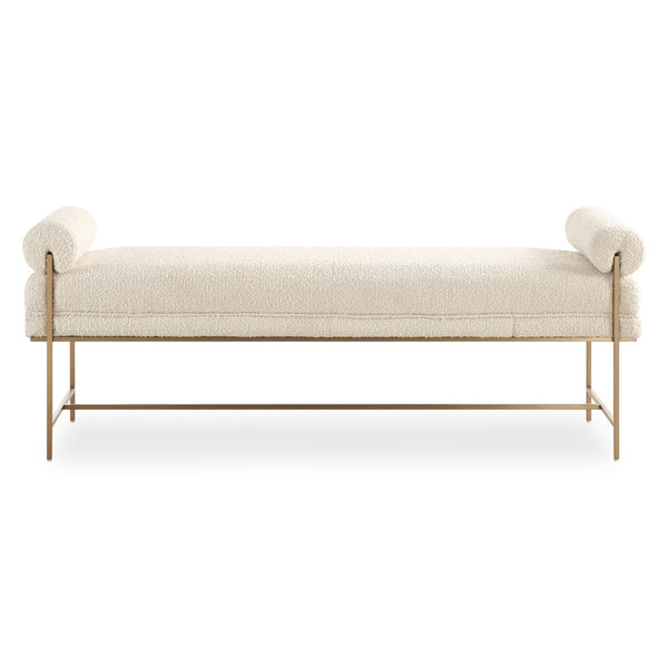 Bolster Pearl White Bench - Uttermost - Benches by Modest Hut