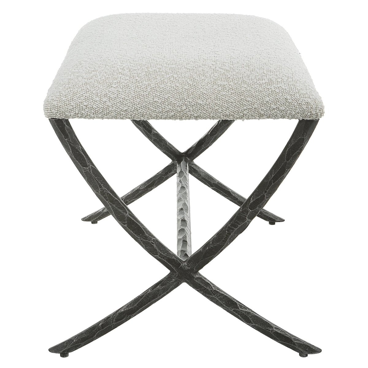Brisby Gray Fabric Small Bench - Uttermost - Benches by Modest Hut