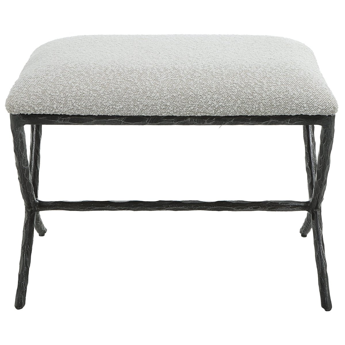 Brisby Gray Fabric Small Bench - Uttermost - Benches by Modest Hut